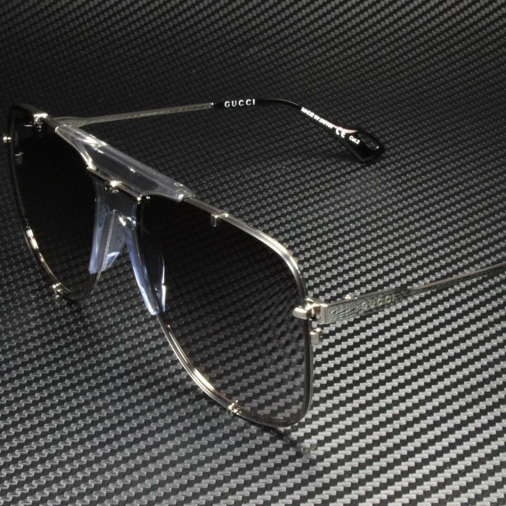 Gucci Black Silver 63mm Sunglasses